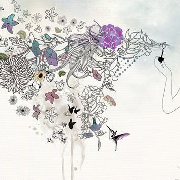 354x354 Shop Flower Ink Drawings On Wanelo