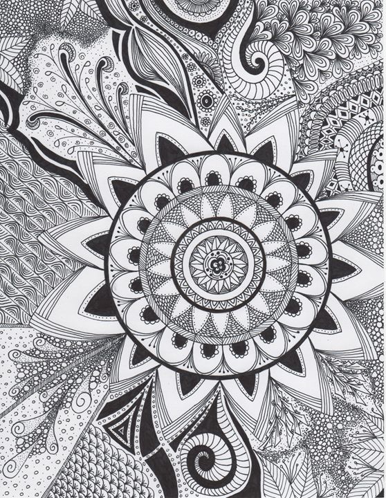 558x720 Zentangle Mandala Flower