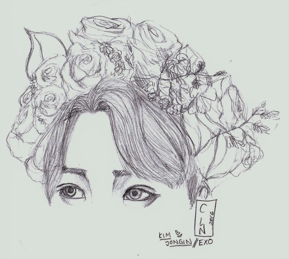 944x847 Exo Kim Jongin (Kai) Flower Crown By Crystallis Art