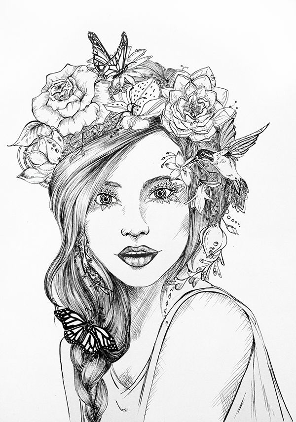 600x856 The Best Flower Crown Drawing Ideas On Susan Image