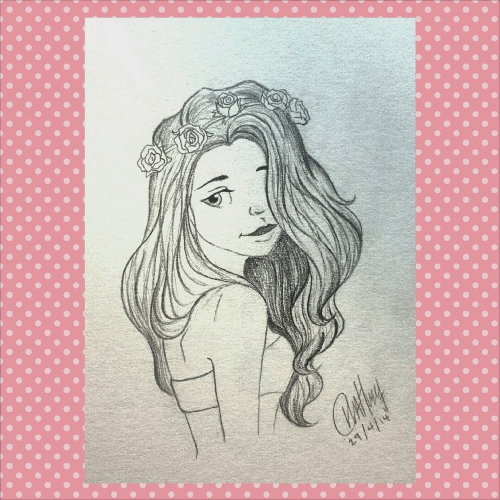 1024x1024 Drawing Flower Crown Girl