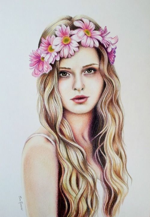 500x723 Gallery Tumblr Flower Crown Drawing,