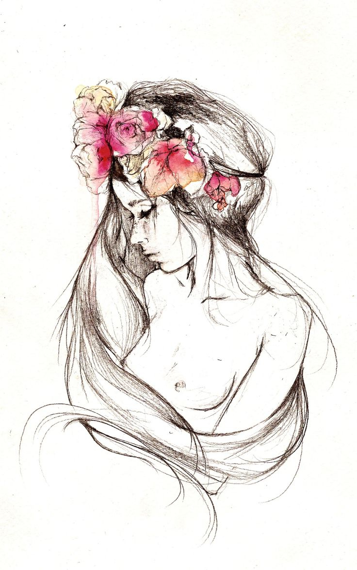 736x1174 Tumblr With Flower Crown Drawings Best Flower Drawing Tumblr