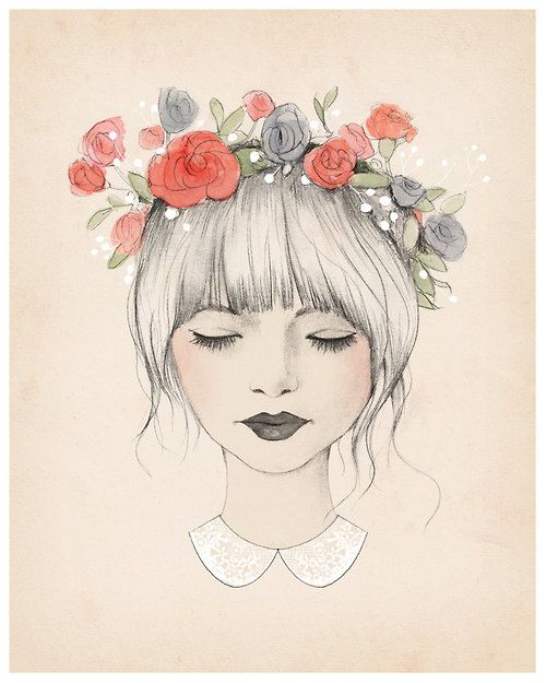 500x625 Gallery Tumblr Girl Drawings With Flowers,