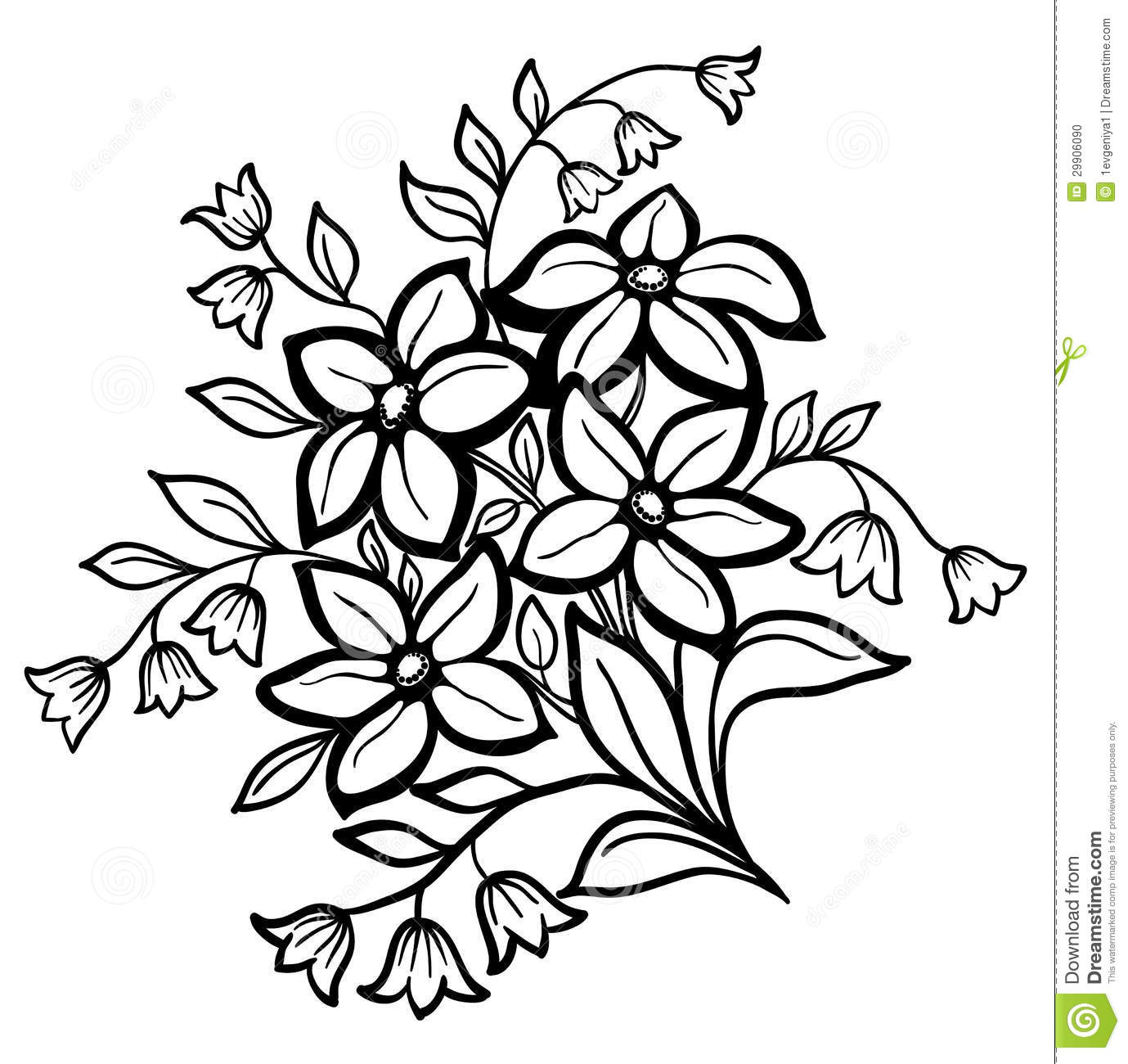 1379x1300 Outline Drawing Of Flowers Flower Arrangement, A Black Outline