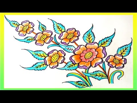 480x360 Flower Design With Colour Pencil Drawing