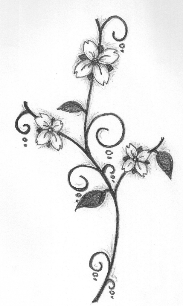 612x1024 Pencil Drawings Designs Free Download Simple Flower Designs Pencil