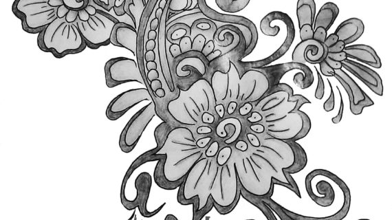 570x320 Simple Flower Designs Pencil Drawing Black And White Flower Design
