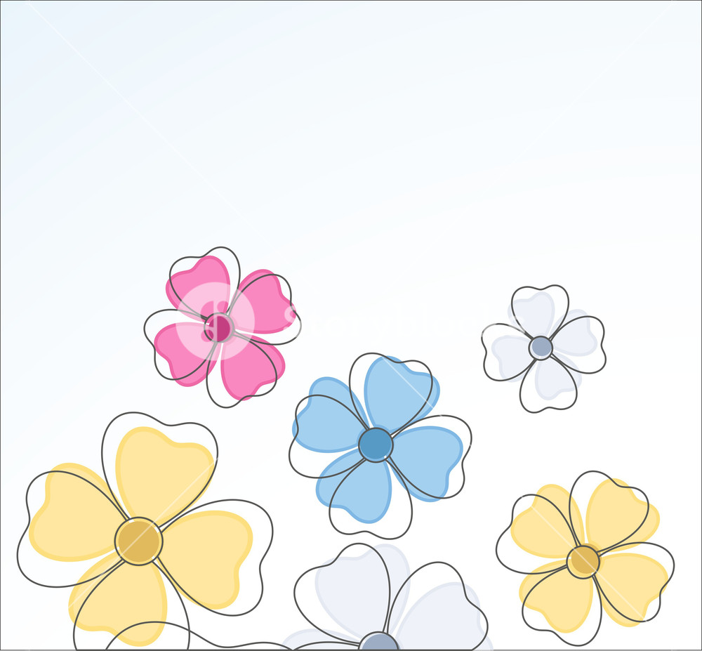 1000x927 Flowers Drawing Background Royalty Free Stock Image