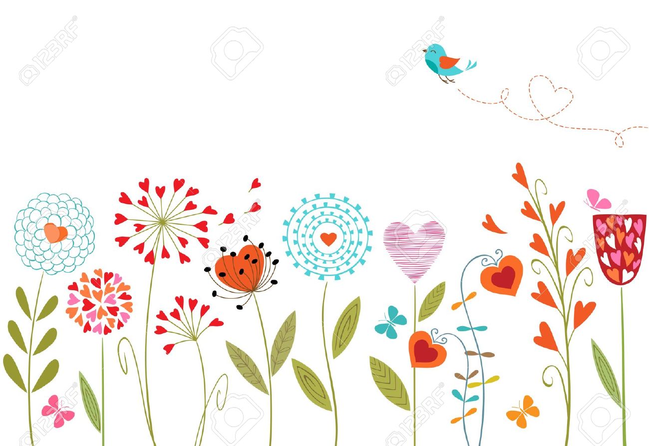 1300x893 Flower Drawing Background