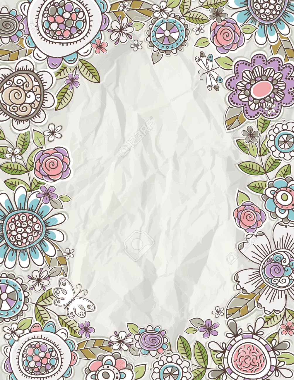 1004x1300 Background Of Hand Draw Flowers Royalty Free Cliparts, Vectors