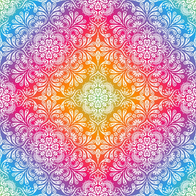 626x626 Colorful Background With Drawings Of Flowers And Leaves Vector