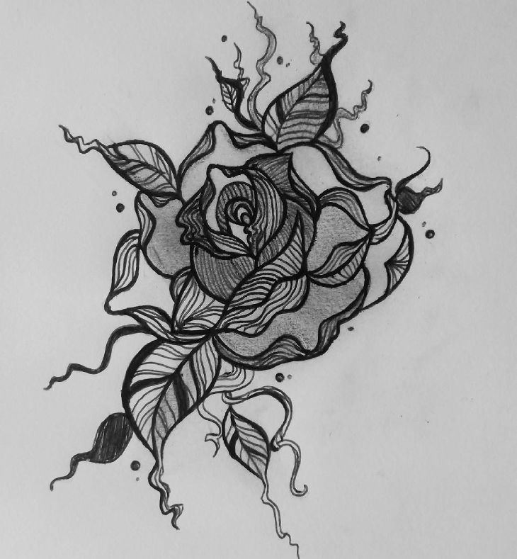 730x789 Flower Drawings, Art Ideas, Sketches Design Trends