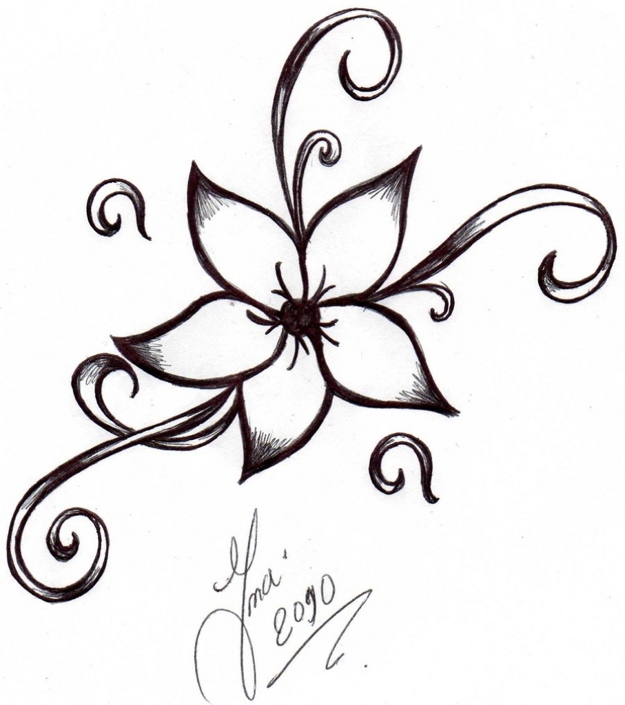 907x1024 Flower Drawing Easy Pictures Of Flowers To Draw