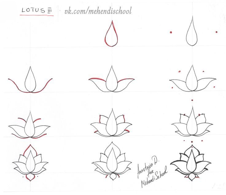 736x635 How To Draw Classic Indian Mehndi Lotus. Easy Tutorial. Diy