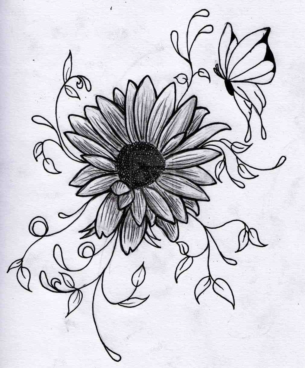 1011x1222 The Images Collection Of Flower Drawing Ideas Drawinfo How To Draw