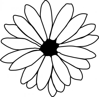 425x417 Flower Outline Clipart