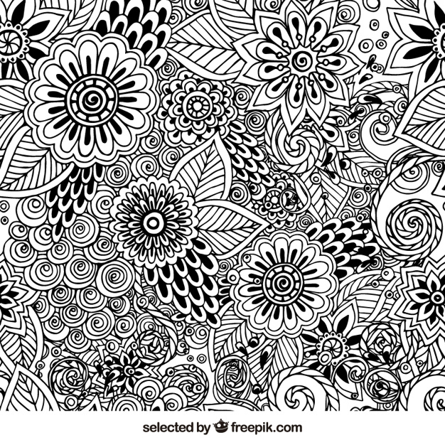 626x626 Hand Drawn Floral Pattern Vector Free Download