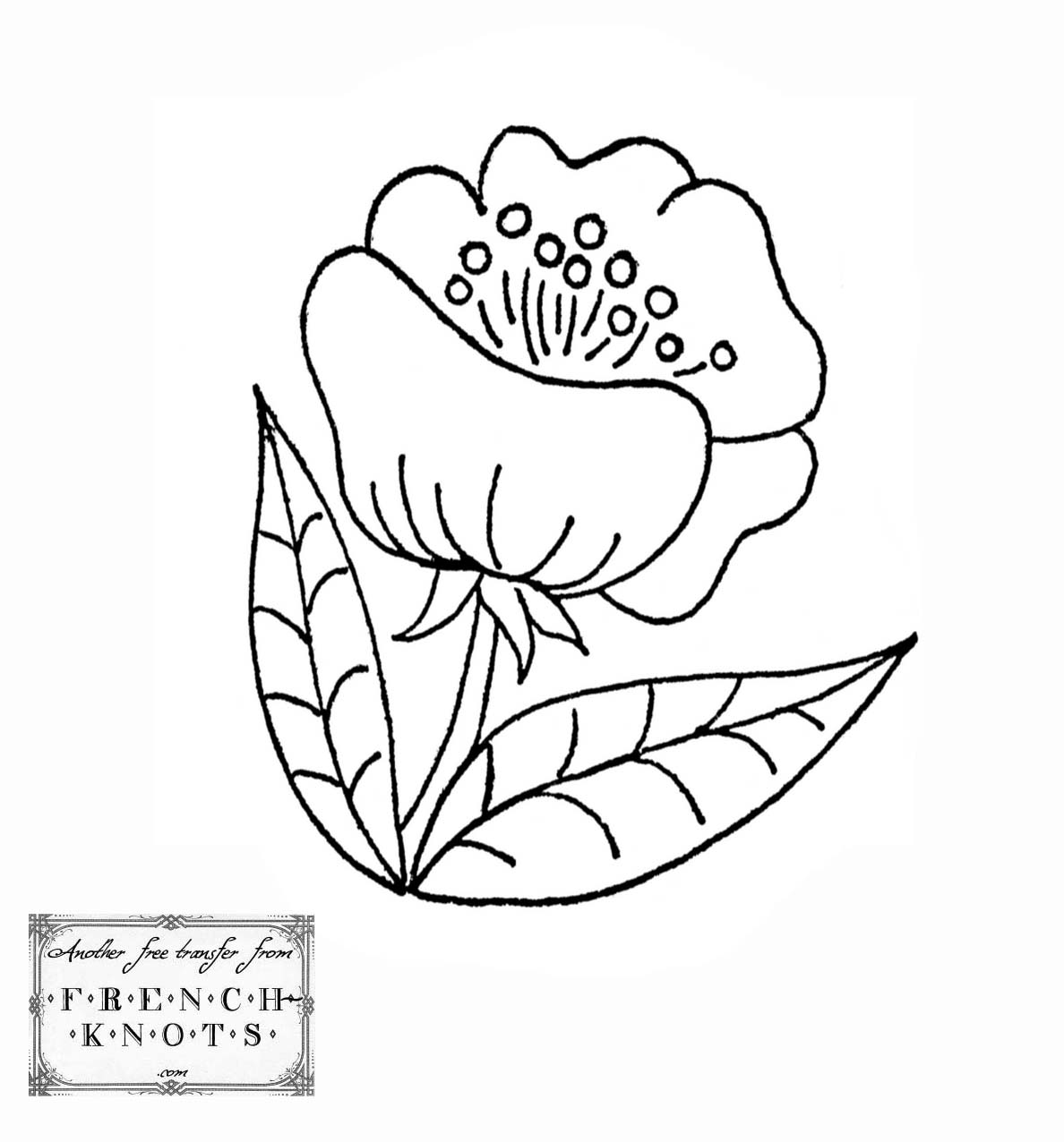 1188x1276 Random Flowers And Leaves Embroidery Transfer Patterns