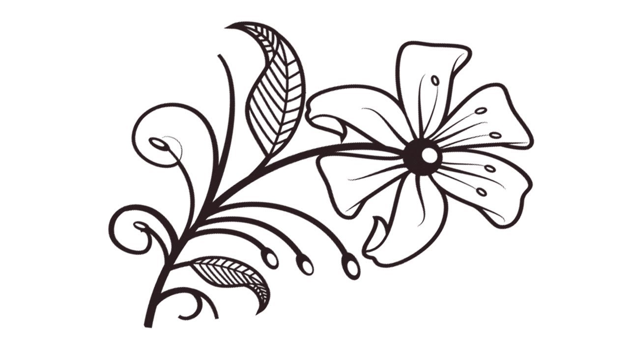 1280x720 Coloring Pages How To Draw Flower Step By Step How To Draw