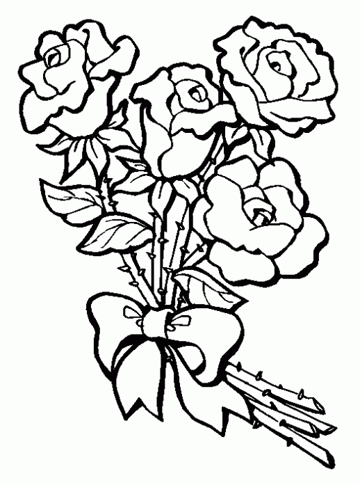 518x697 Flower Coloring Pages Roses Coloring Flowers, Gardens, Amp More