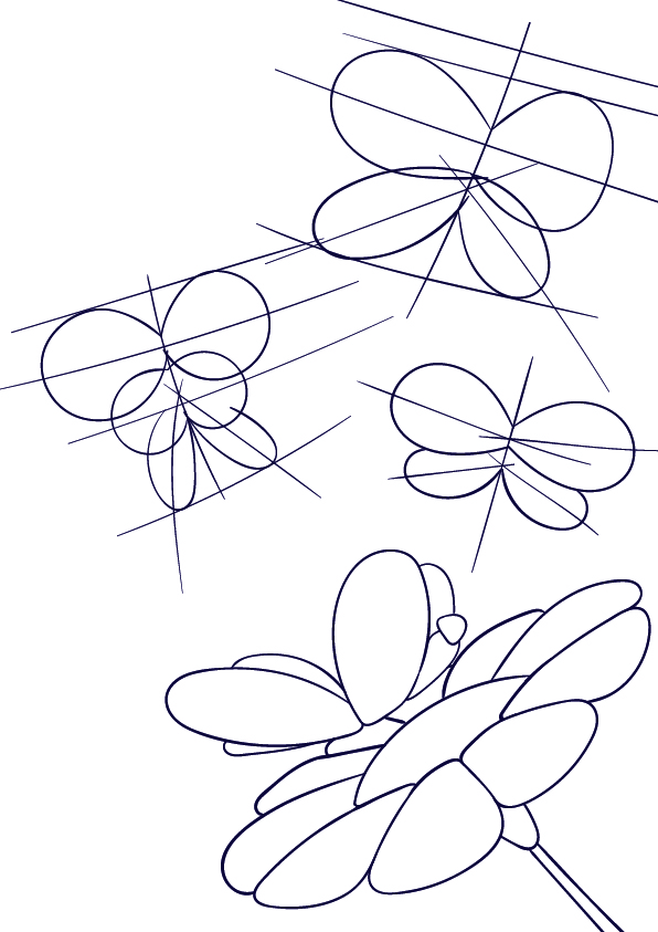 596x843 Learn How To Draw A Butterfly On A Flower