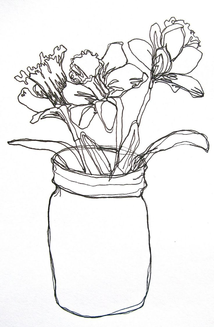 736x1122 Sketch Of Same Flower In Flower Vase Girlfriend Boyfriend Love