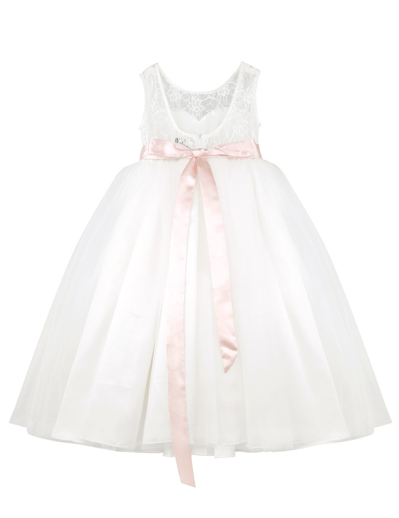 810x1051 Iefiel Lace White Flower Girl Dresses Back Hollow Heart Shape