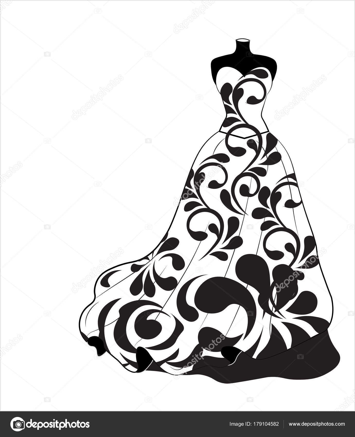 1380x1700 Wedding Flower Dress Stock Vector Lollitta