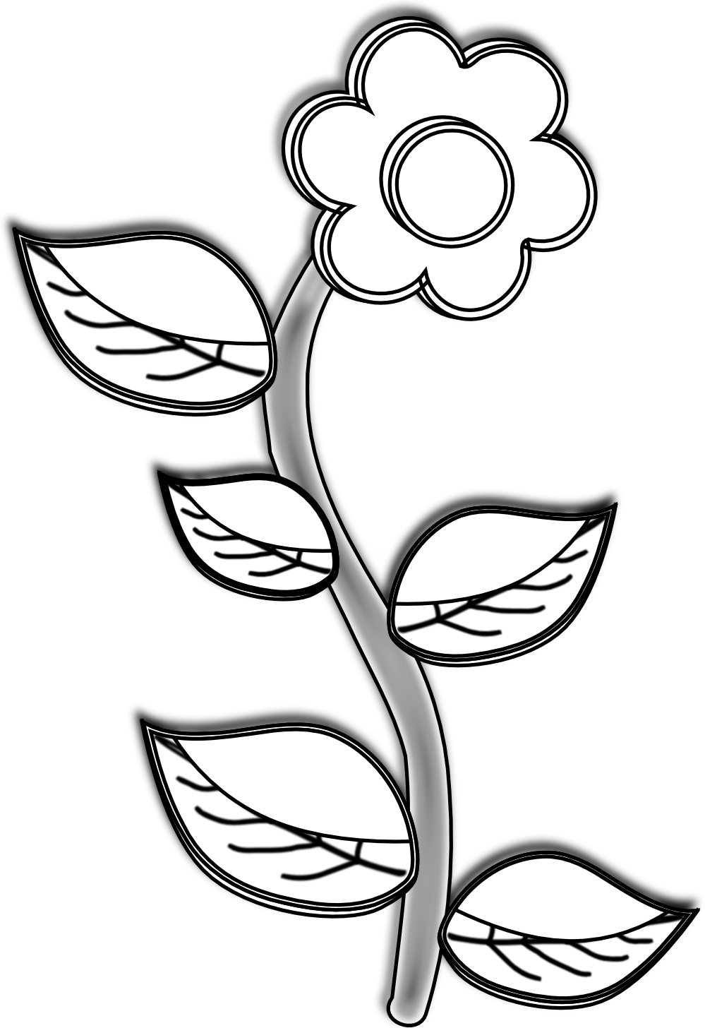 999x1456 Flower Drawing Clipart