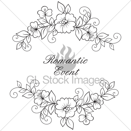 500x500 Flower Vector Ornament Frame. Gl Stock Images