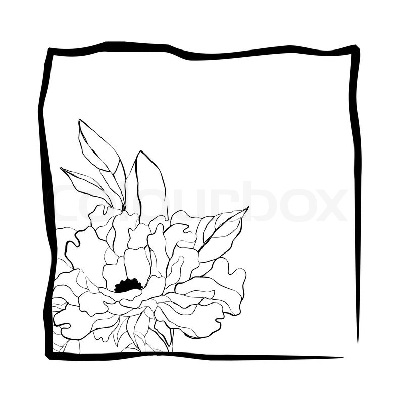 800x800 Pretty Flower In Frame In Sketch Style Stock Vector Colourbox