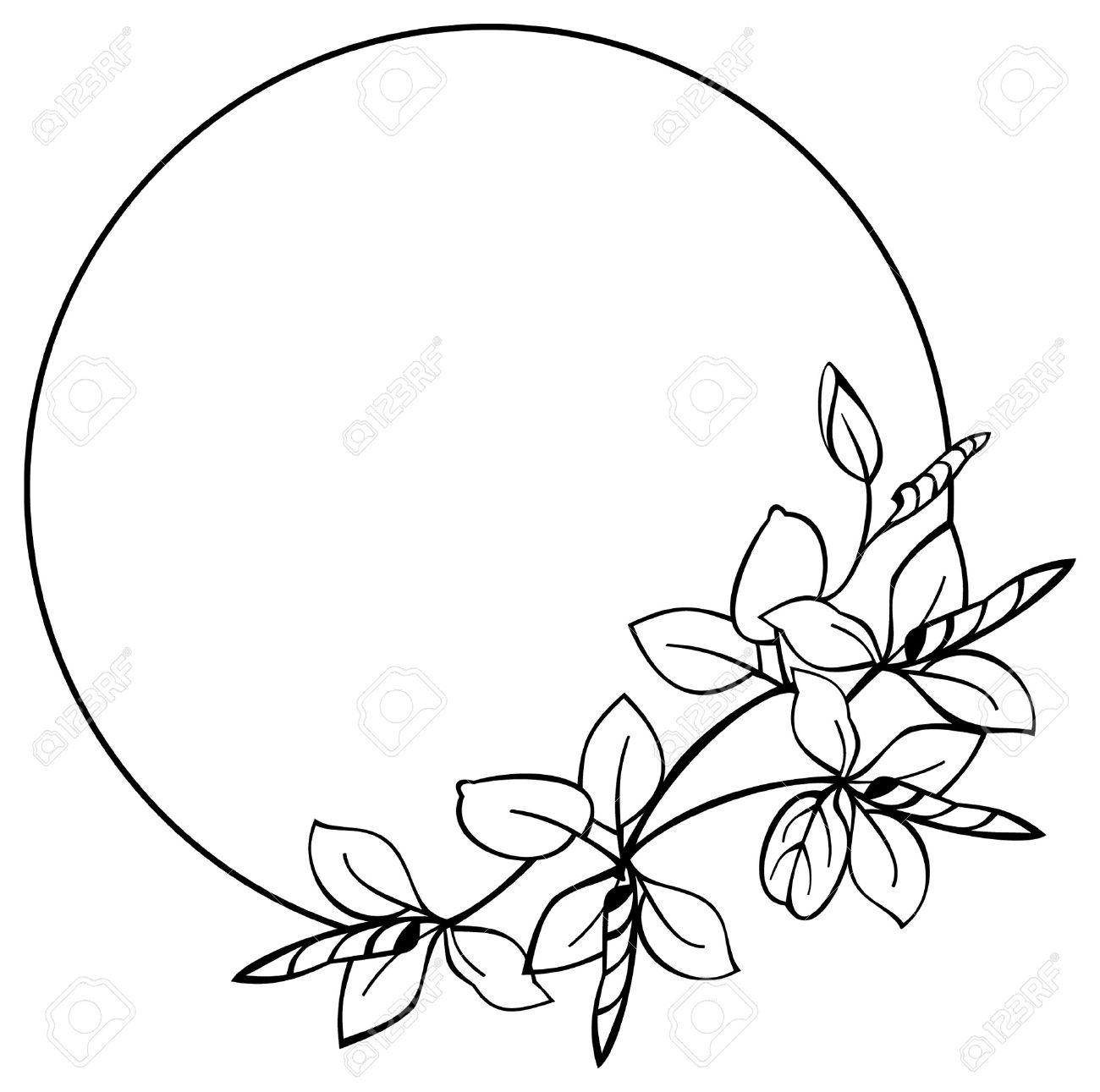 1300x1291 Round Flower Frame Royalty Free Cliparts, Vectors, And Stock
