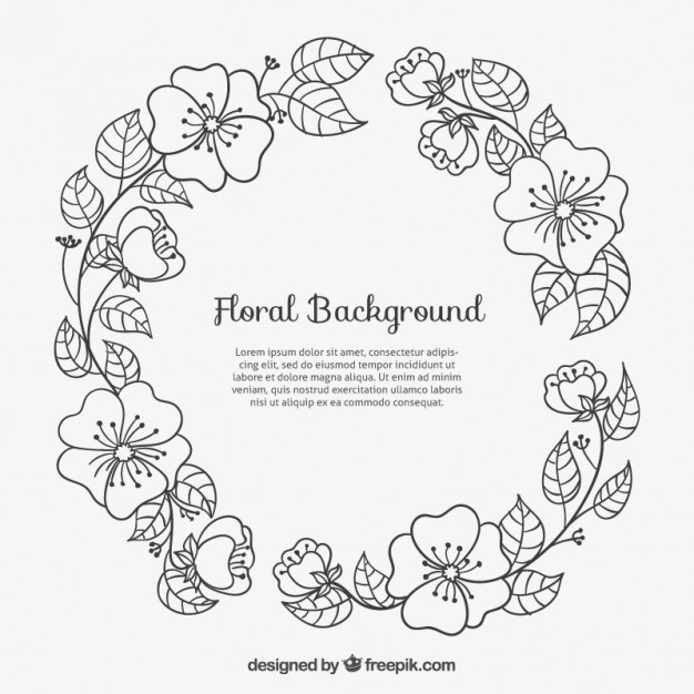 626x626 Sketchy Floral Frame Vector Free Download
