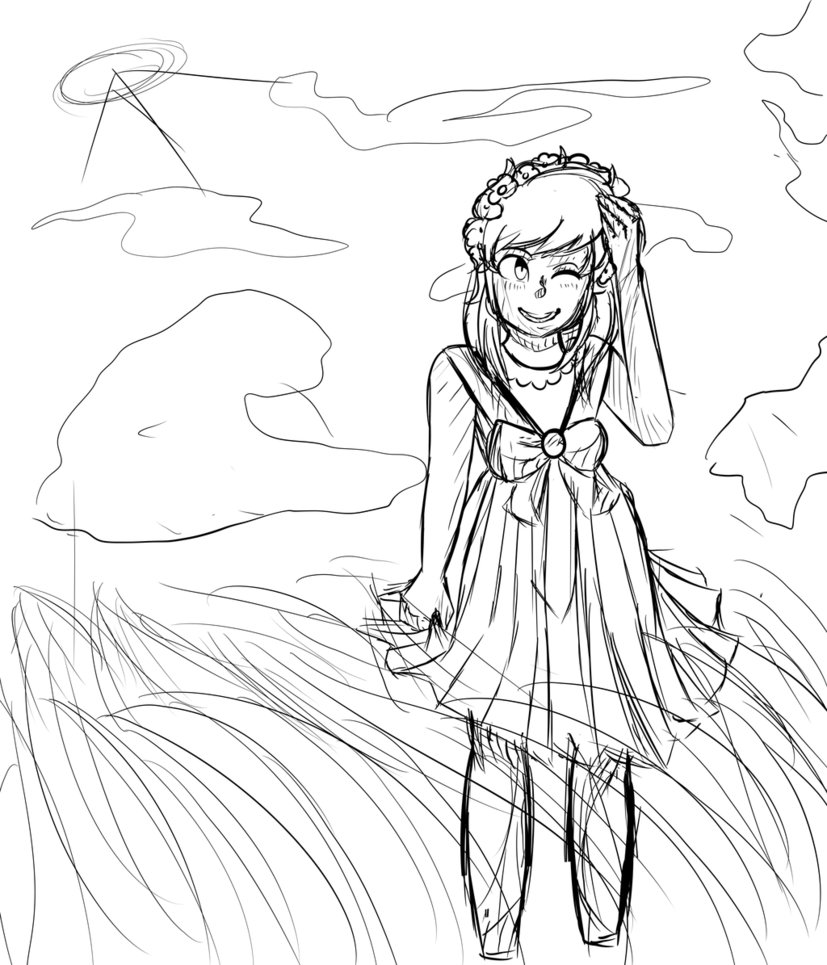 827x965 Flower Girl Sketch By 0dangochan0