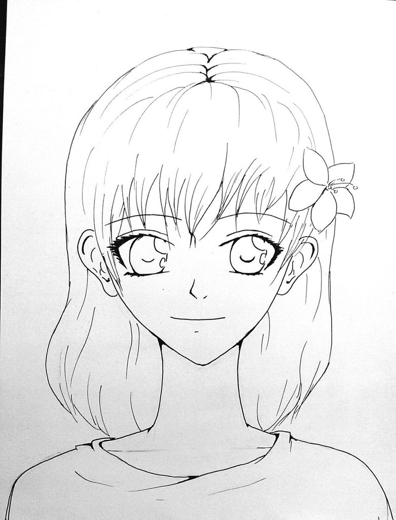 781x1024 Flower Girl (Outline) By Zaccura
