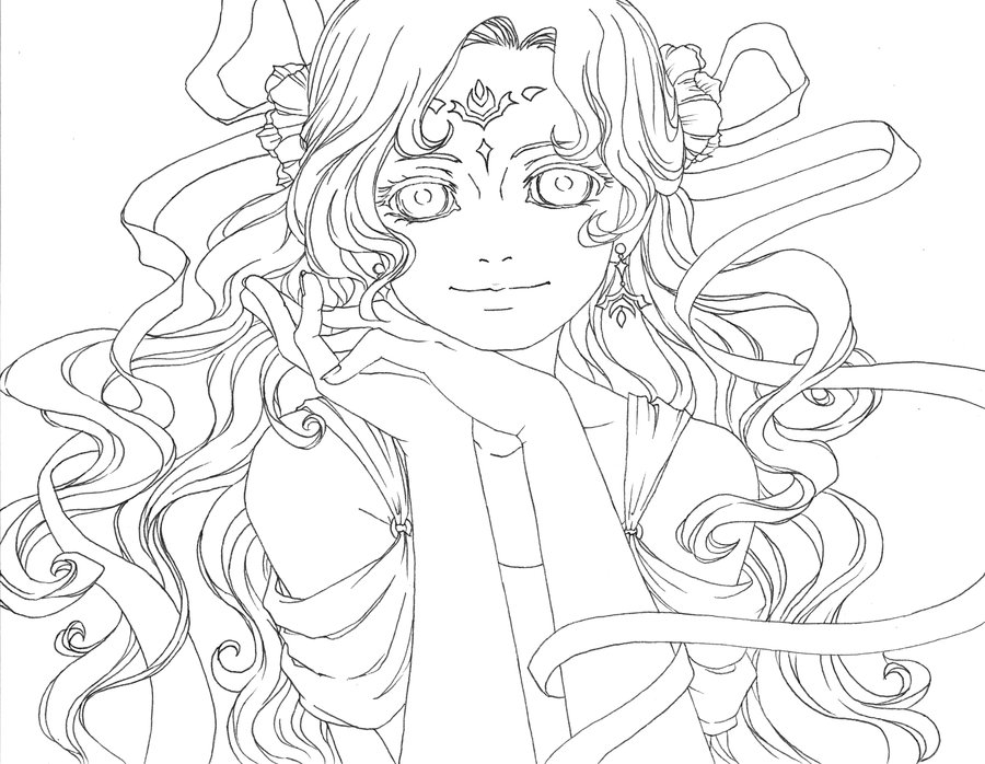 900x698 Flower Girl Lineart By Saota