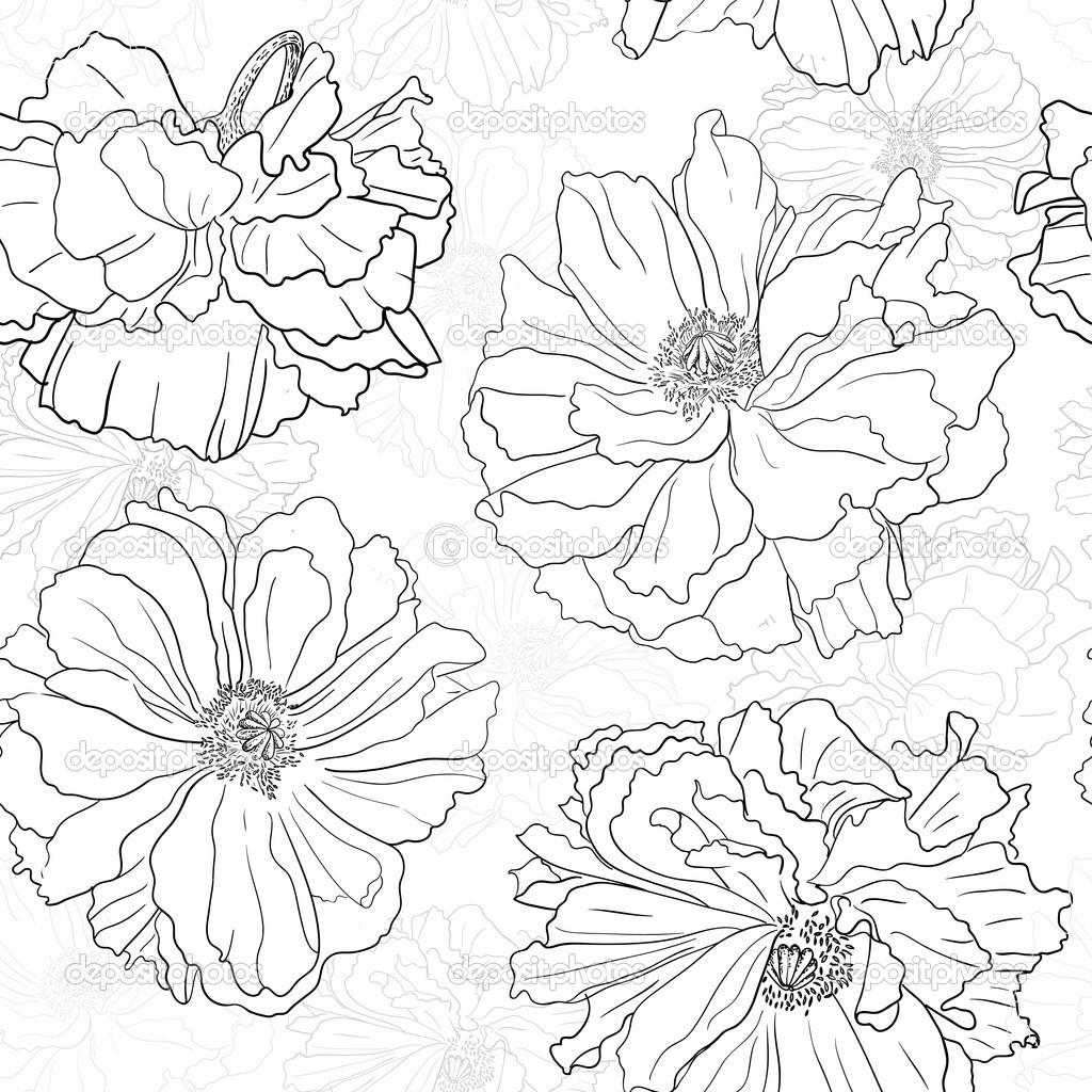 1024x1024 Flower Hand Drawing