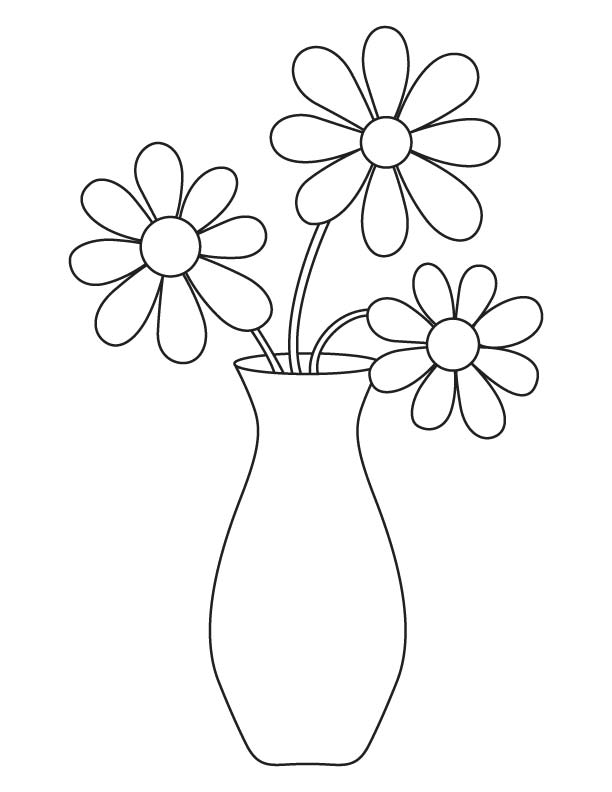 612x792 Flower Vase Coloring Pages