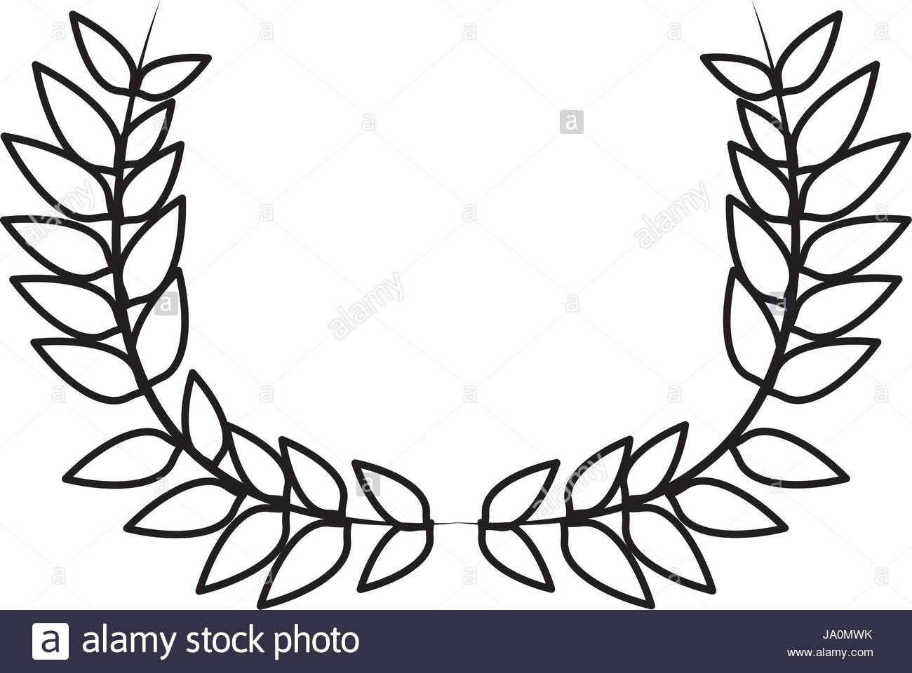 1300x960 Drawing Crown Half Flower Natural Decoration Laurel Leaves Stock