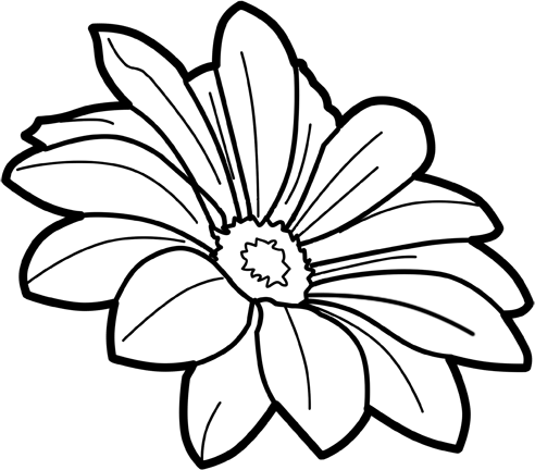 492x432 Lineart Flower By Charleopard