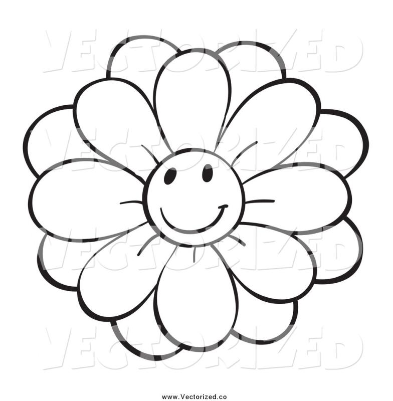 784x800 Flower Line Drawing Clip Art Free