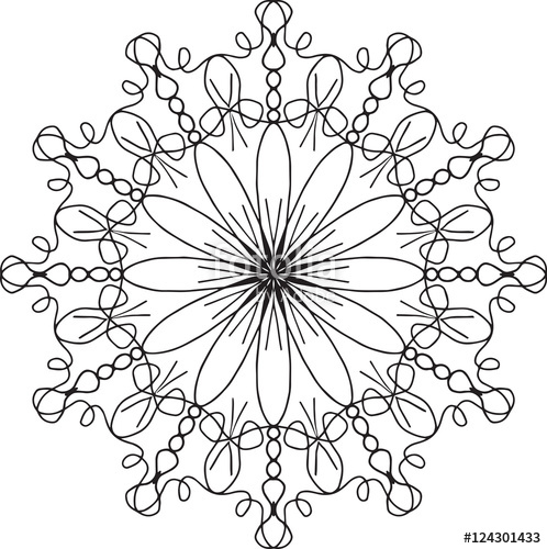 498x500 Abstract Flower Circle Design Element Line Drawing Stock Image