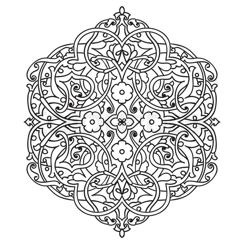 800x800 Hand Drawing Zentangle Element. Flower Mandala. Islam, Arabic