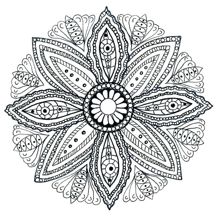 736x729 Simple Flower Mandala Coloring Pages Print Mandalas Book By Com