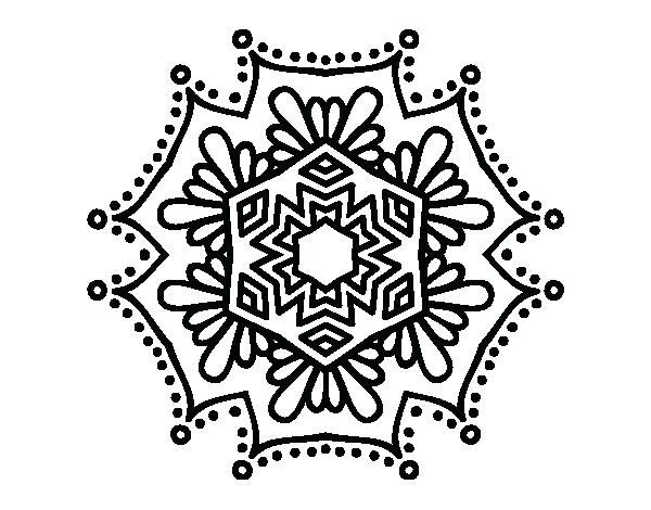 600x470 Symmetry Coloring Pages Symmetrical Flower Mandala Coloring Page