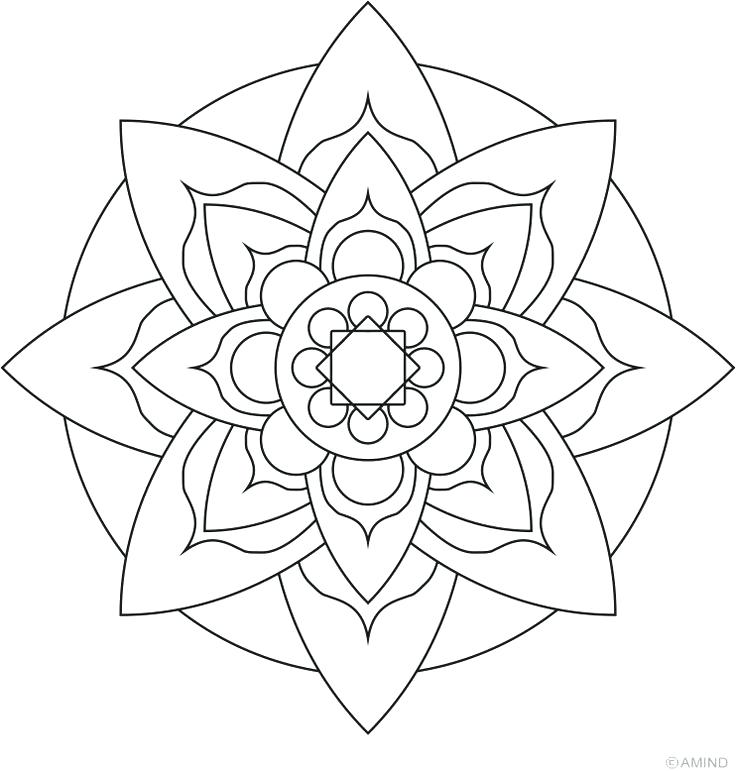 736x771 Easy Flower Coloring Pages Mandalas Meditation Coloring Easy