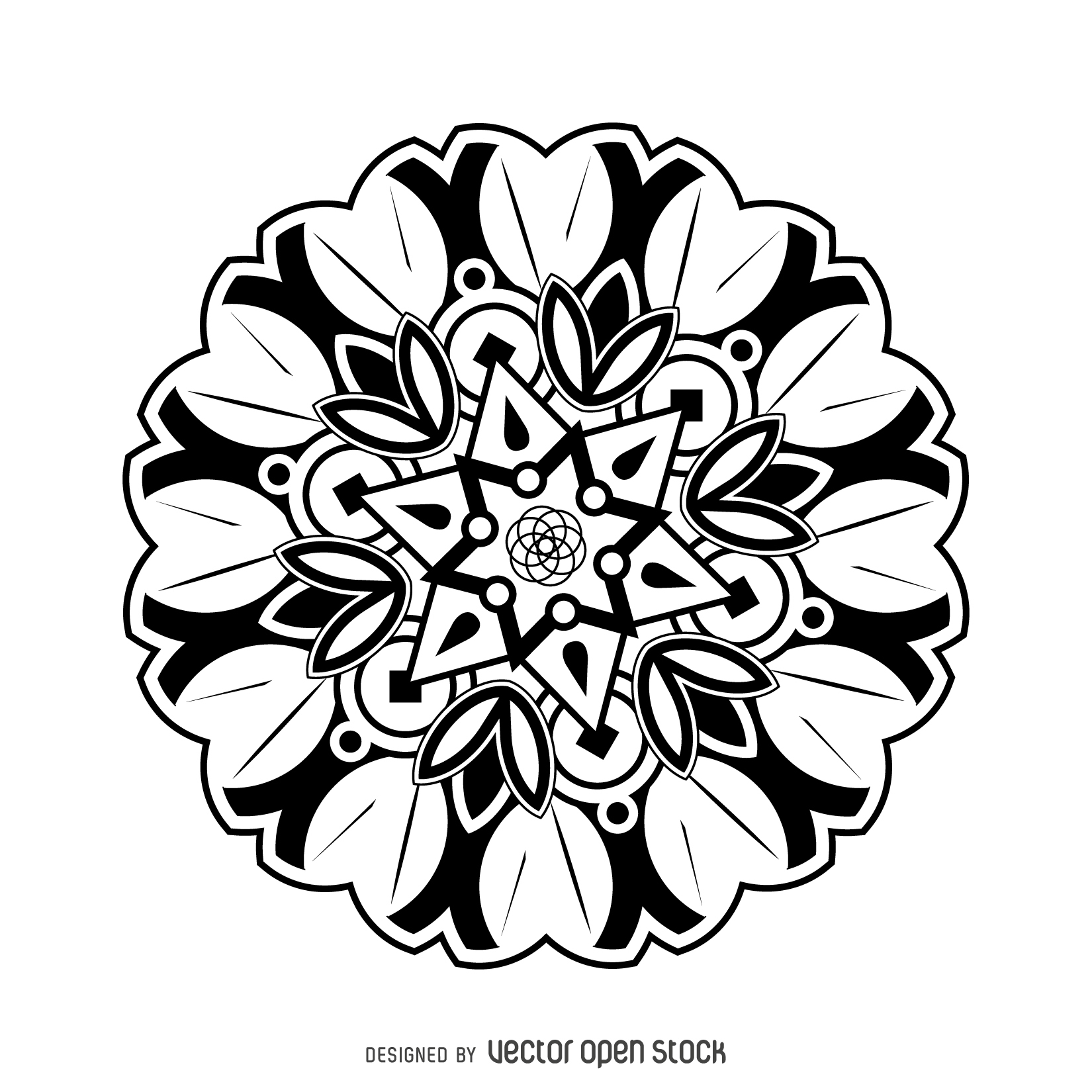 1650x1650 Flower Mandala Drawing
