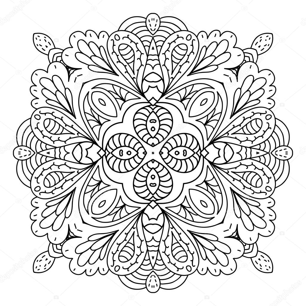 1024x1024 Hand Drawn Zentangle Flower Pattern Stock Vector Naniti