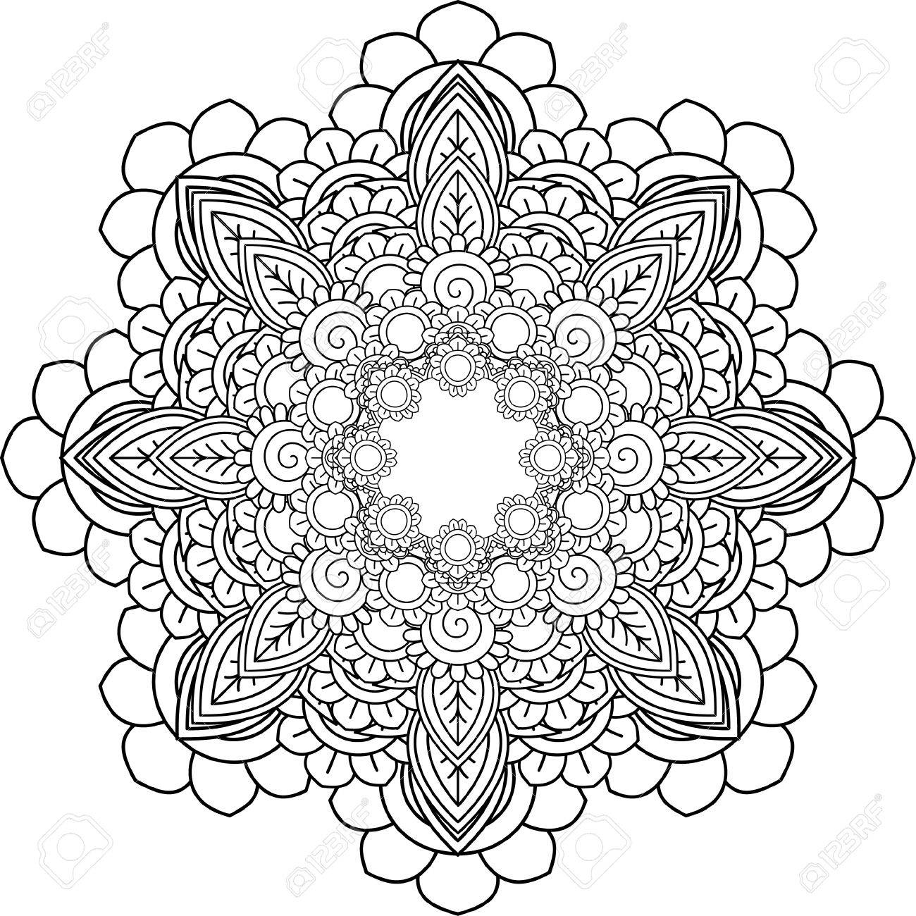 1300x1300 Meditation Mandalas, Drawing With Coloring Lines, On White